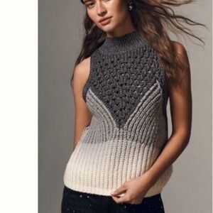 NWT Anthropologie pilcro Mock neck metallic sweater vest XL